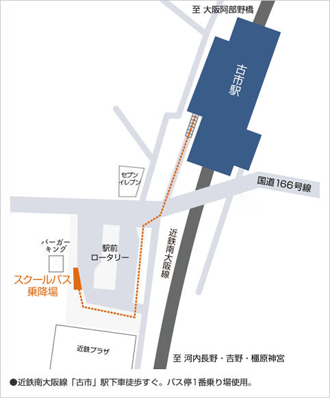 古市駅発 送迎バス乗場 案内図