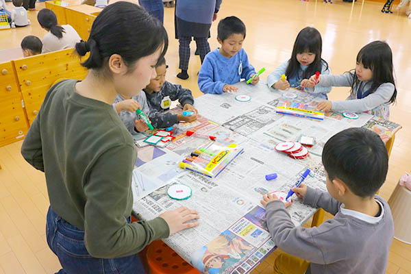 ブンブンこま製作の様子